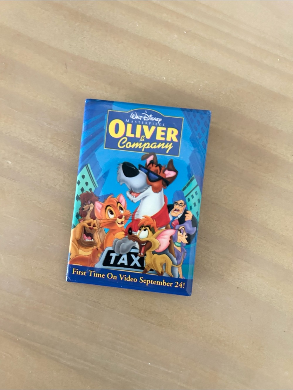 Vintage 1990s Disney Oliver & Company Promotional Pin On Video Collectible